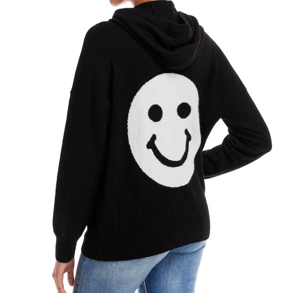Cashmere Smiley Intarsia Cashmere Hoodie
